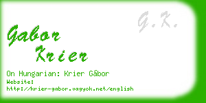 gabor krier business card